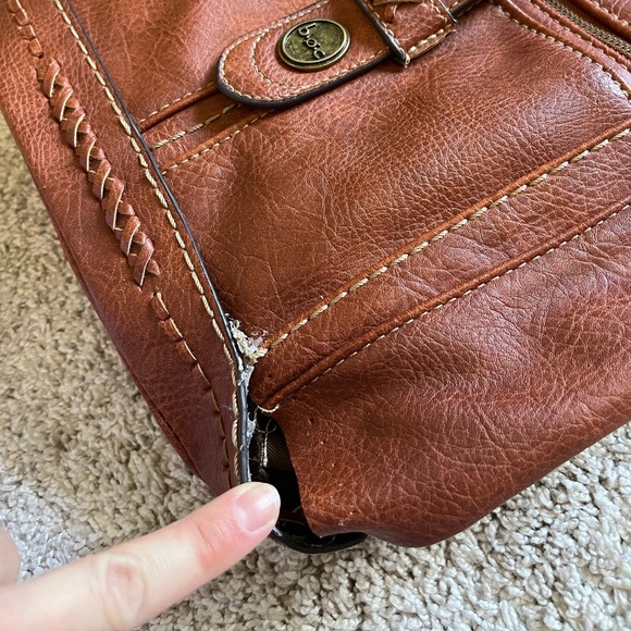 BOC Crossbody Purse Shoulder Bag Brown Vegan Leather Born Concept B.O.C. *FLAW - Picture 13 of 14